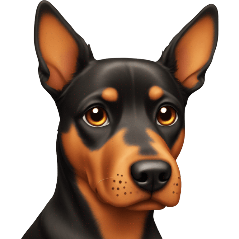 Orange and black dog with pointy ears emoji