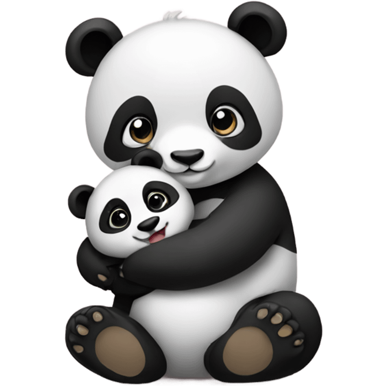 Panda holding a baby emoji