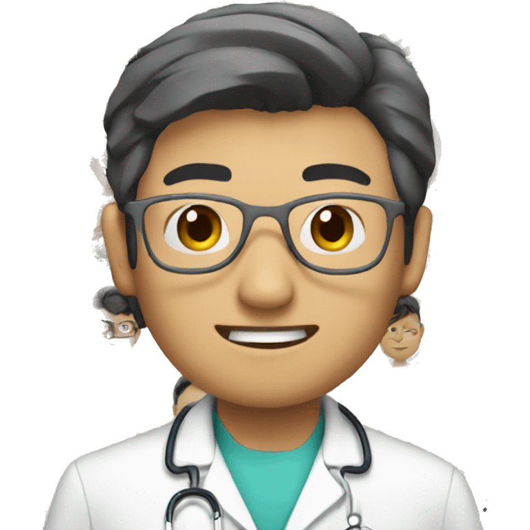 Asian male doctor no glass emoji