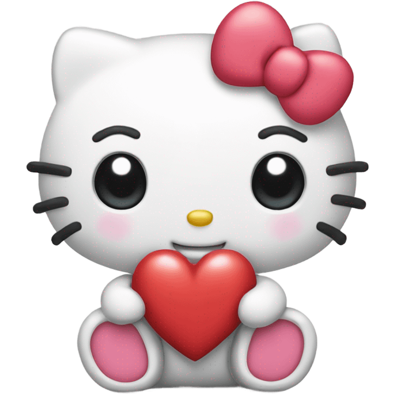 hello kitty with heart emoji