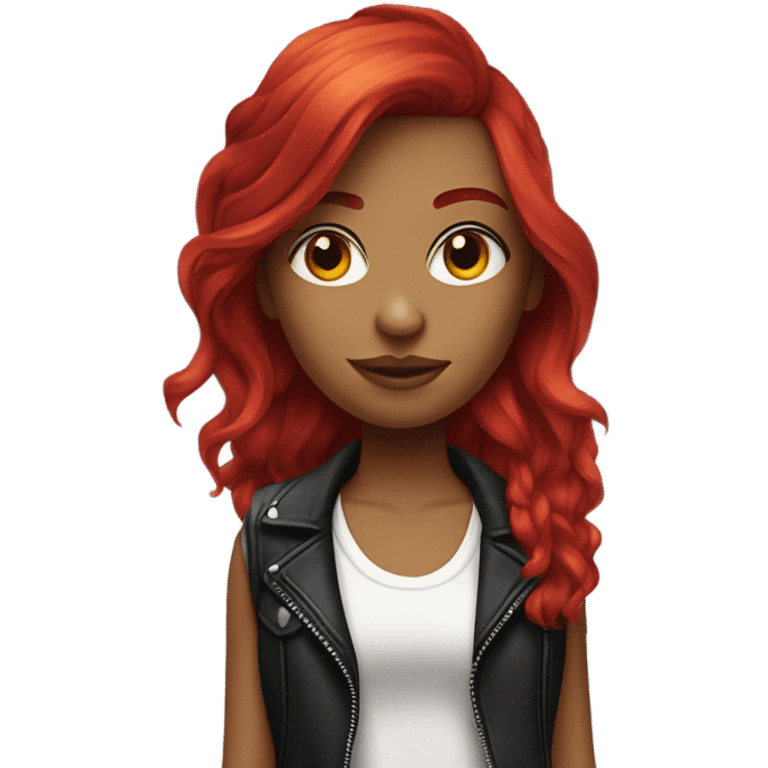 red haired rockstar girl emoji