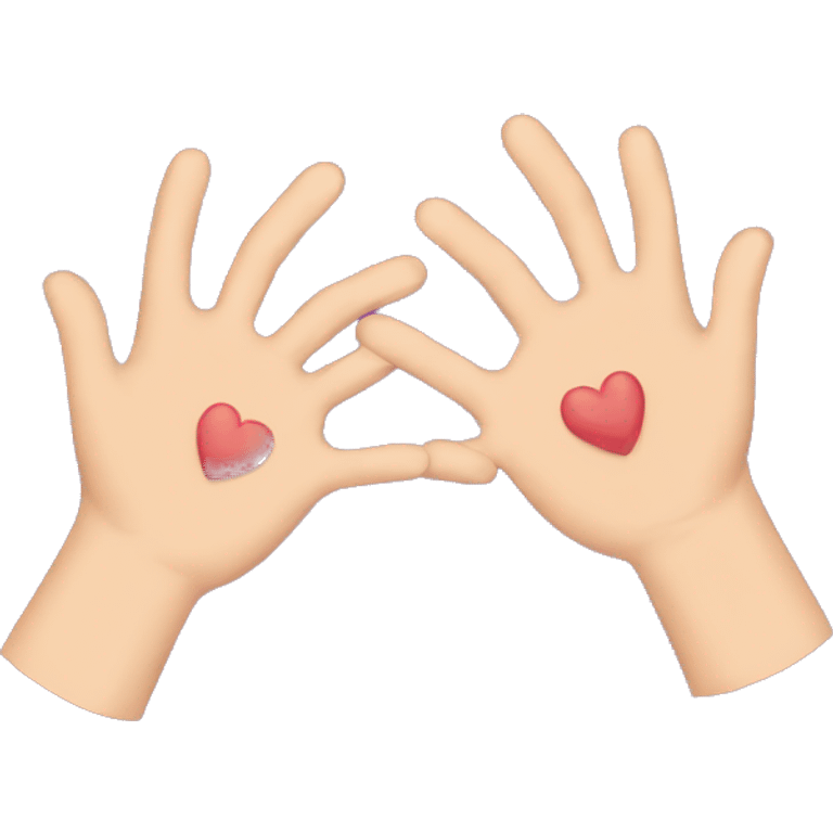 Two hands with love emoji