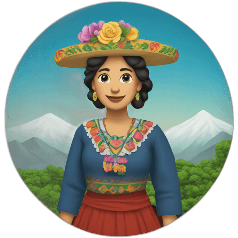  Mujer con huipil de san José Tenango  emoji