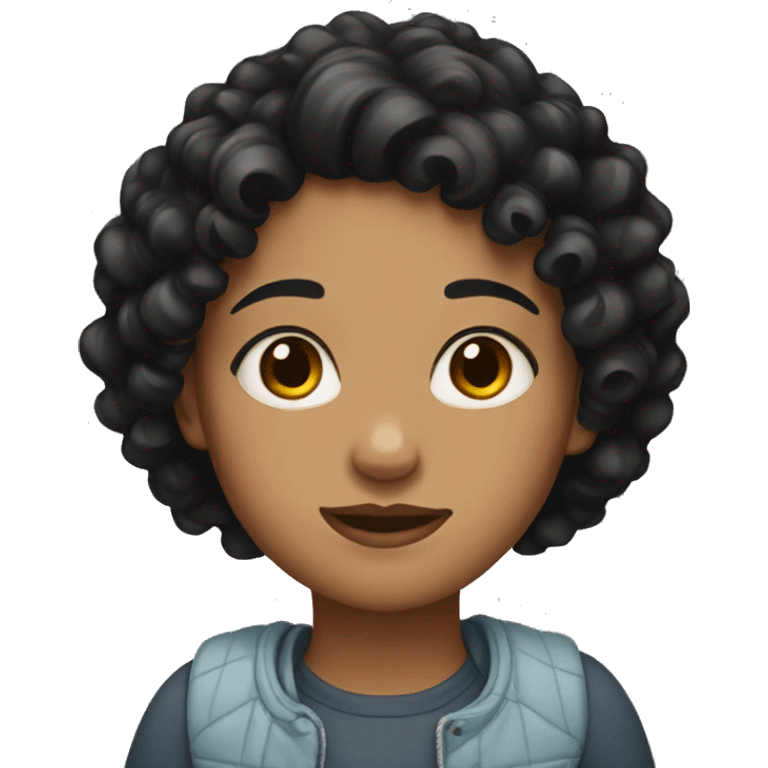 girl with black curly hair emoji