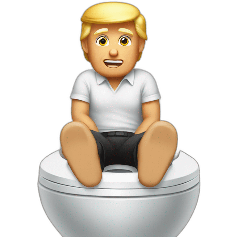 Donald trump sitting on a toilet emoji