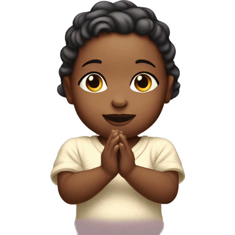 Baby girl with raised hands blessing  emoji