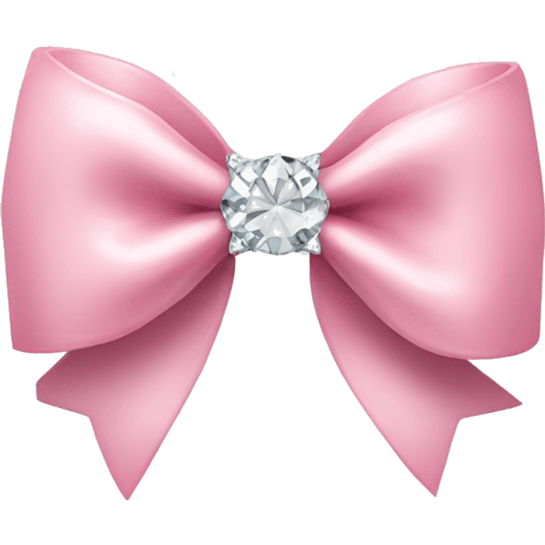 light pink bow with diamond in the middle emoji