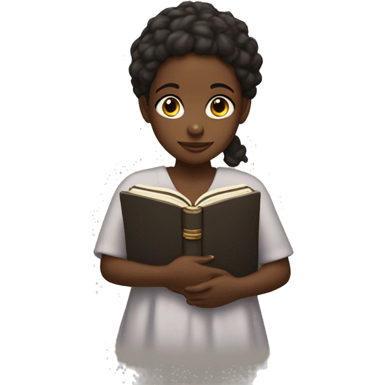 Black girl holding a bible emoji