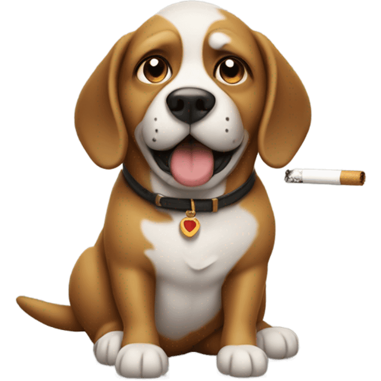 Dog smoking  emoji