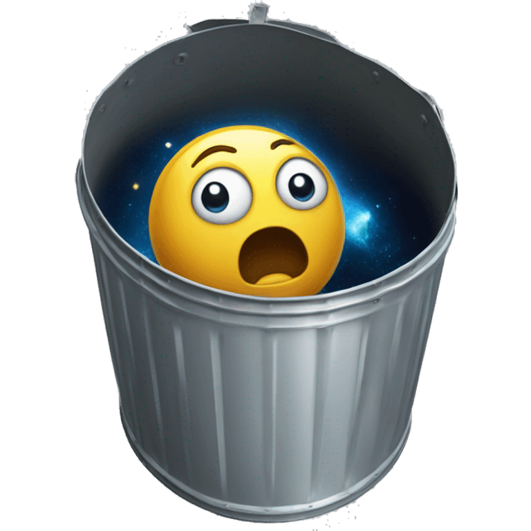 Stupid alien in tin garbage can flying through space emoji