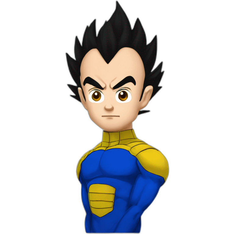 Vegeta with a egg head emoji