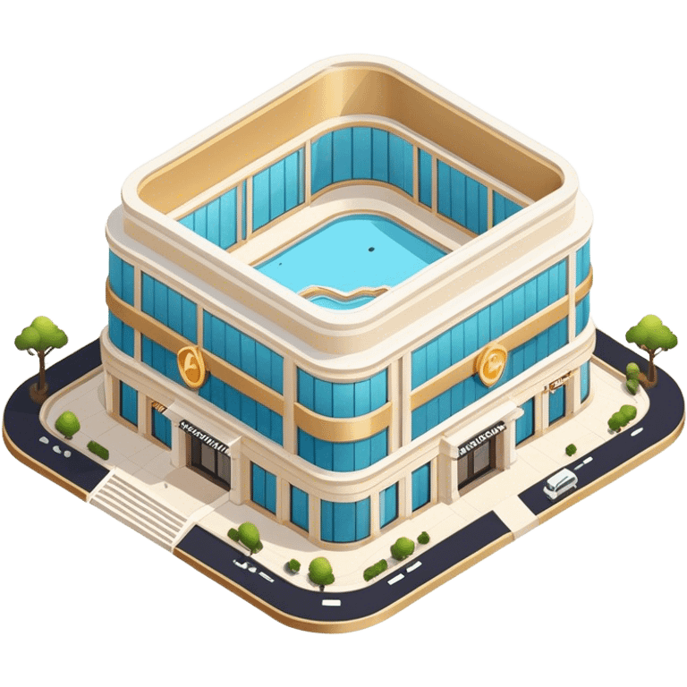 luxury shopping mall isometric exterior view emoji