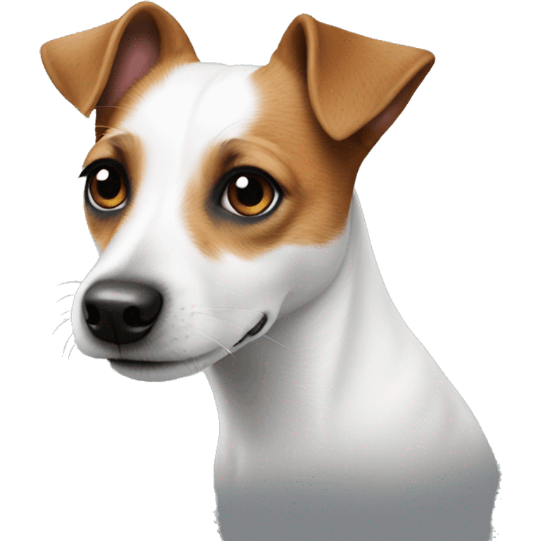 jack russell with black dot on left ear emoji