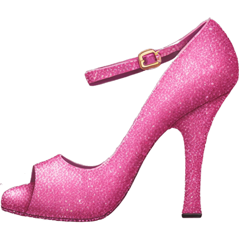 Pink glitter heel emoji