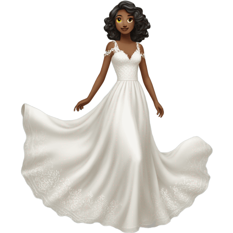 Beautiful long white dress  emoji