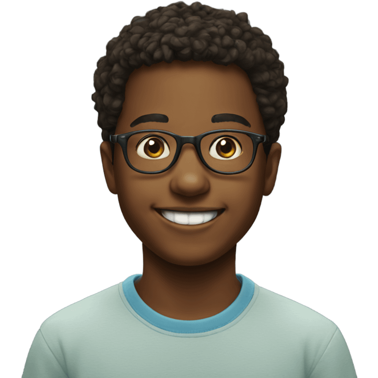 smiling boy in glasses portrait emoji