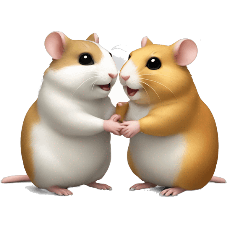 two hamsters giving handshake  emoji