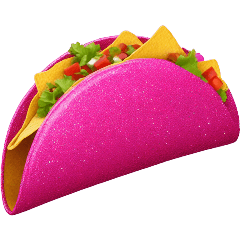 Hot pink glitter tacoshell  emoji