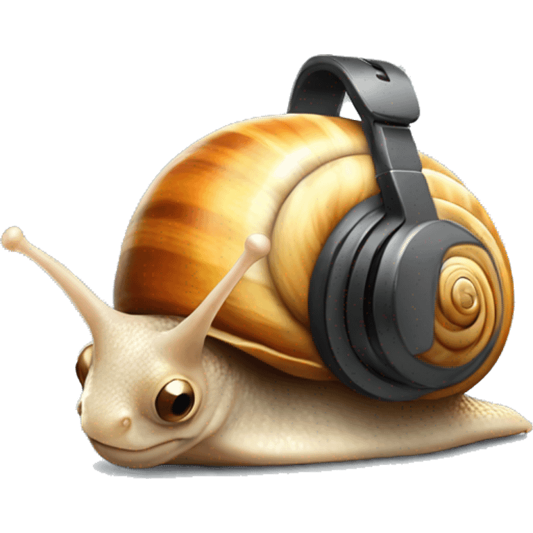 Snail with headphone emoji