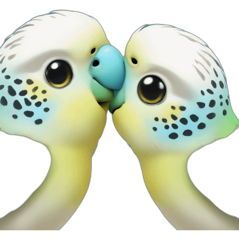 Two budgies kissing emoji