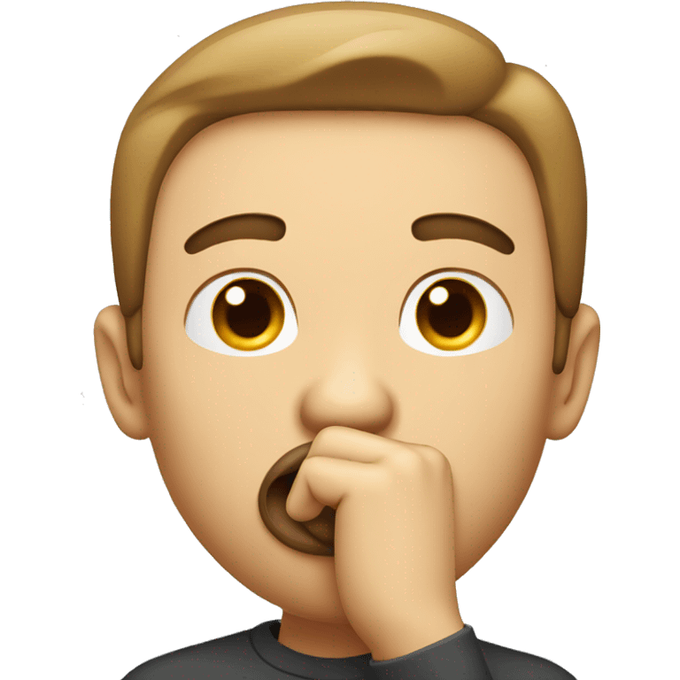 guy telling you to be quiet with finger in front of his mouth emoji