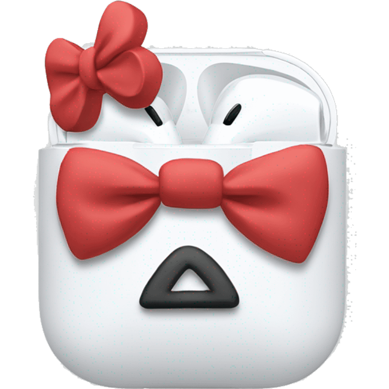 Airpods with a bow emoji