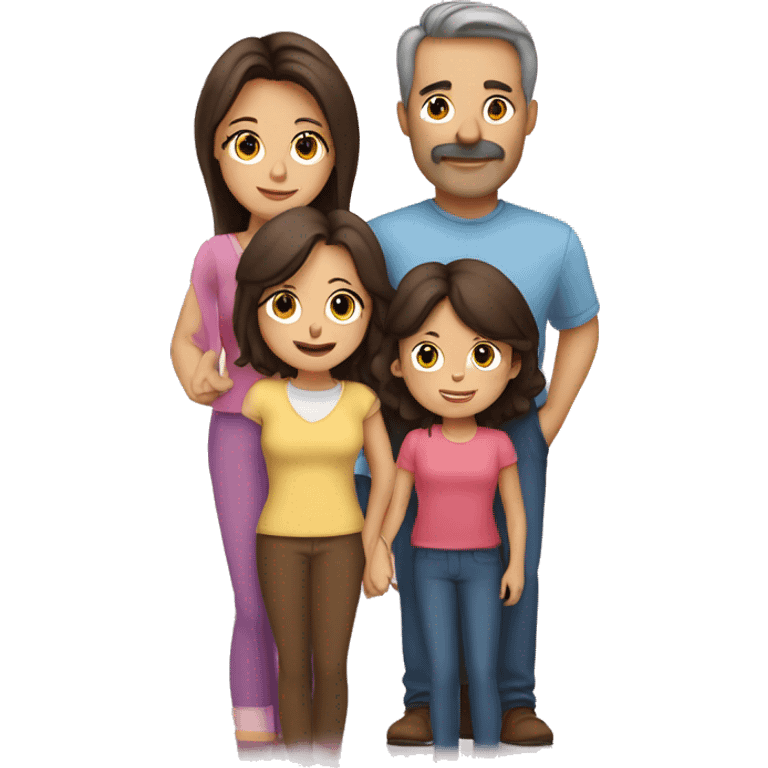 Family-with-father-mother-two-brunettes-daughters emoji