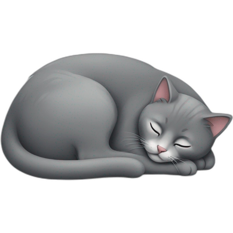 Grey cat sleeping emoji