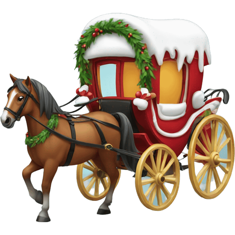 Christmas horse carriage emoji