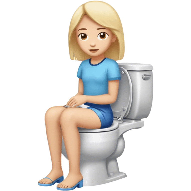 Girl using toilet  emoji