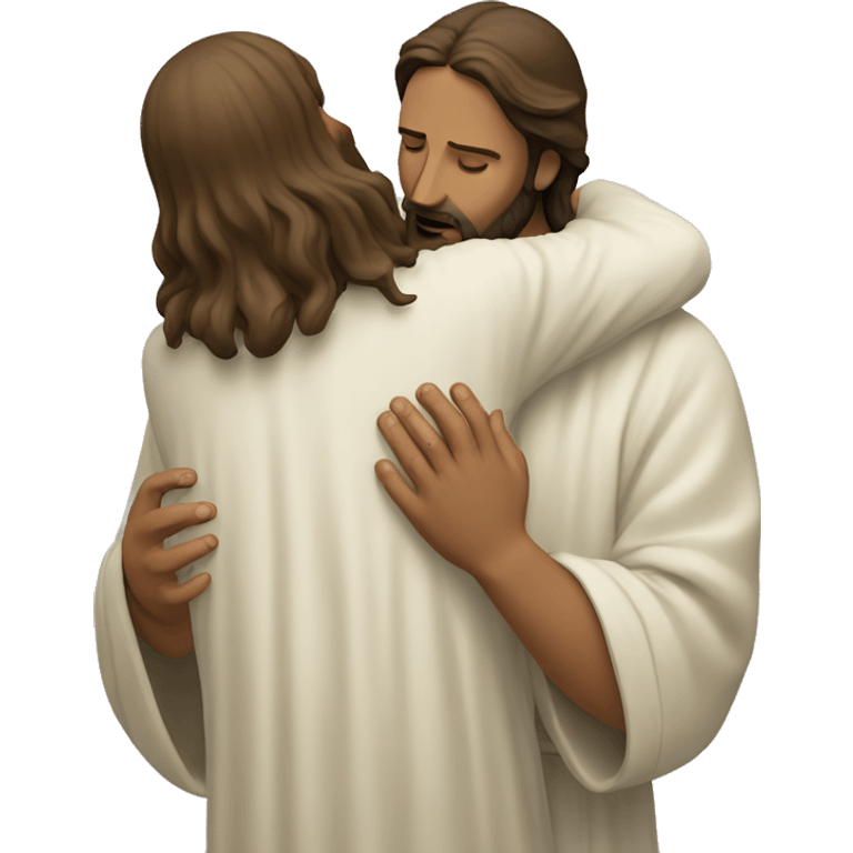 Jesus consoling a human emoji