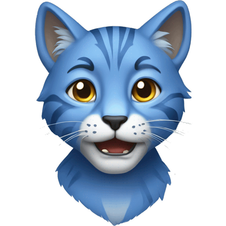 blue wild cat emoji