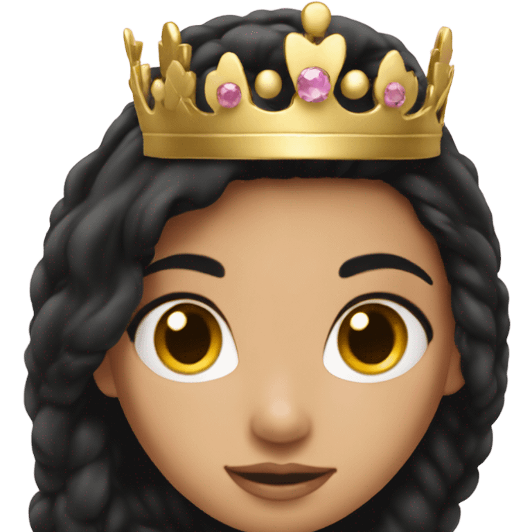 Princess with black hair with gold tiara  emoji