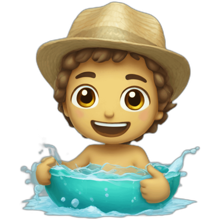 la roca tomando agua emoji