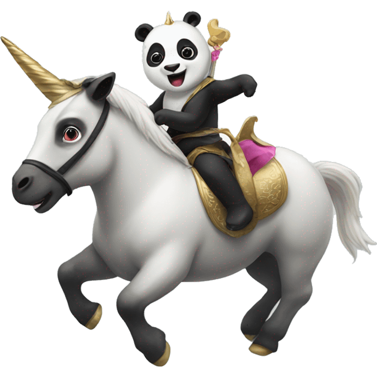 Panda riding a unicorn  emoji