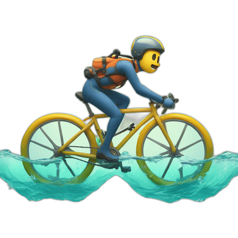 3 legged guy riding bike underwater emoji