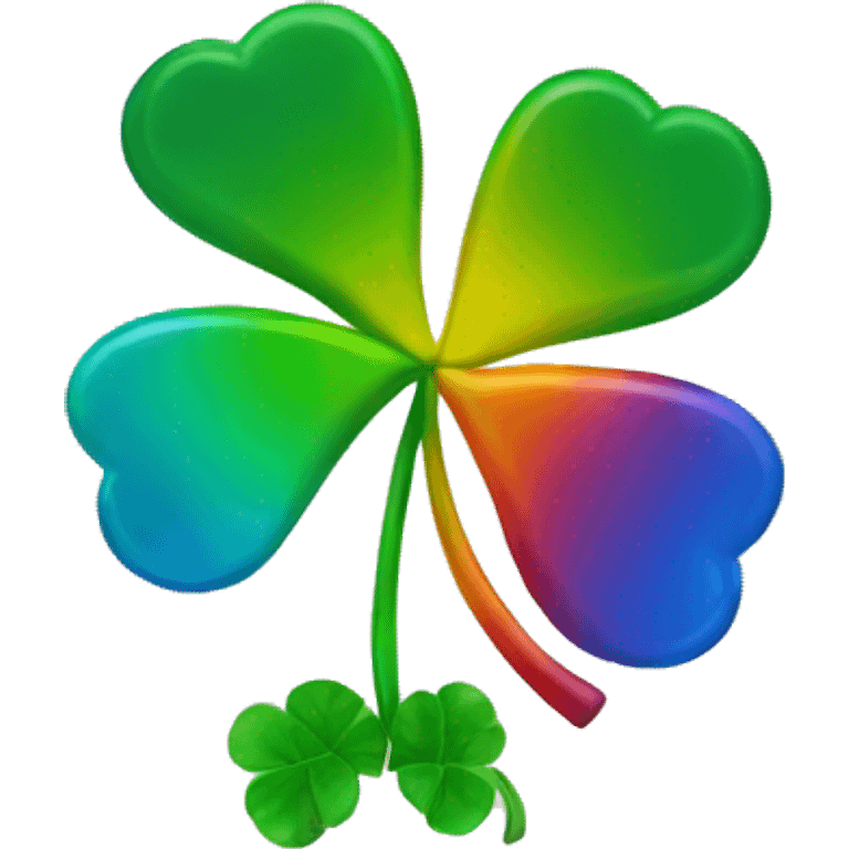 rainbow 4 leafs clover emoji