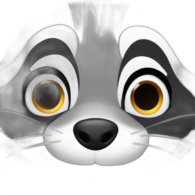 raccoon with a very large grin emoji