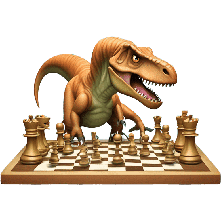 dinosaur plays chess emoji