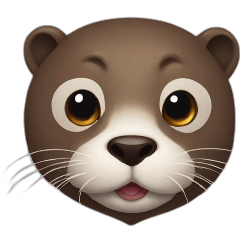 Otter with a eye heart emoji