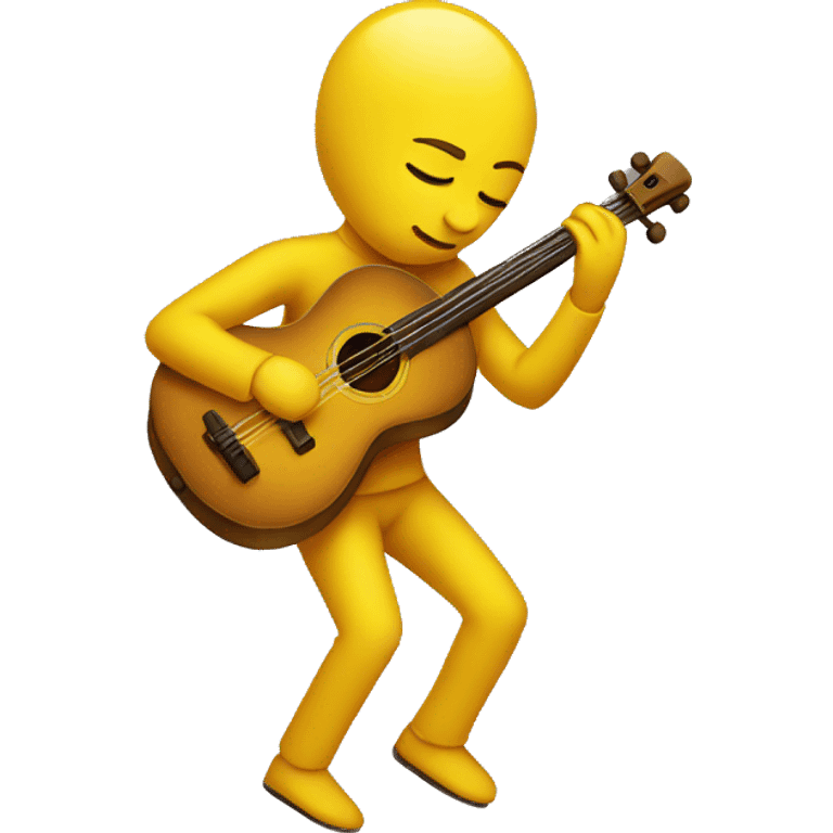 yellow person playing the strings with eyes closed emoji