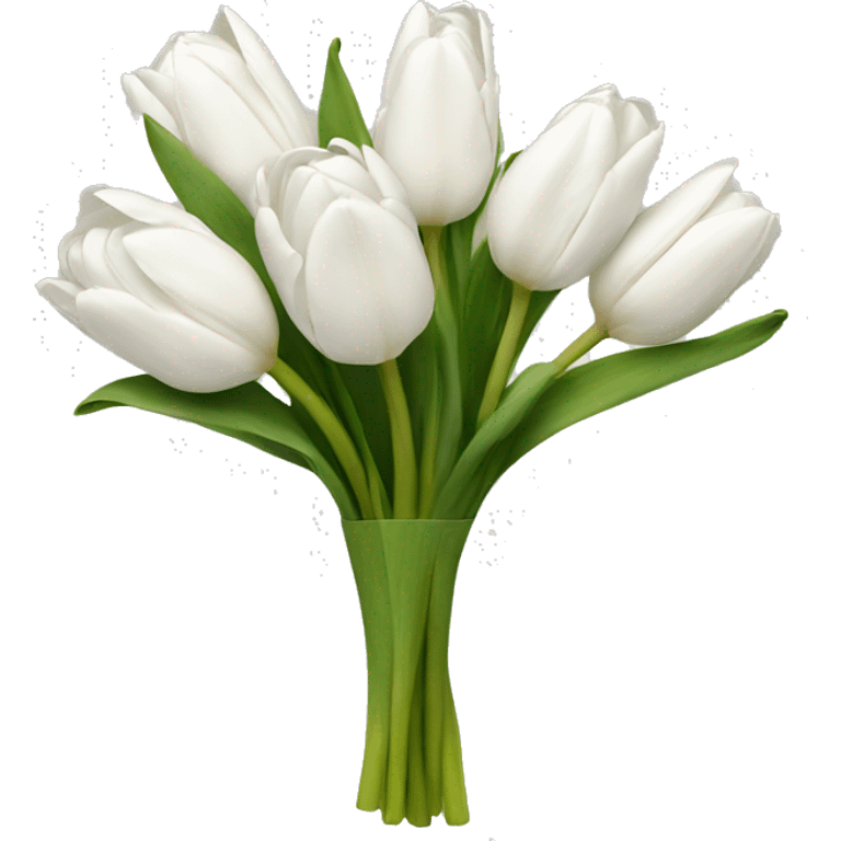 white tulip bouquet emoji