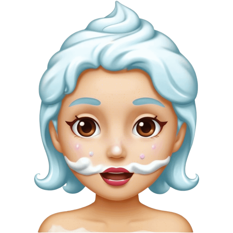 lady with frosting on her face emoji