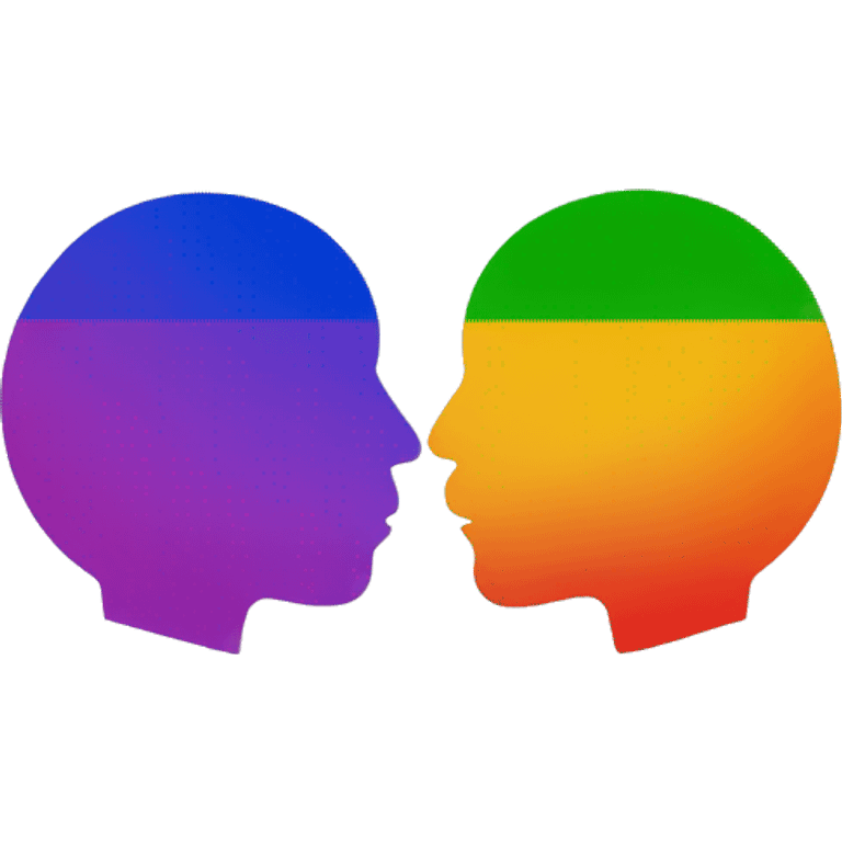 Gay flag with two men kissing pretty emoji