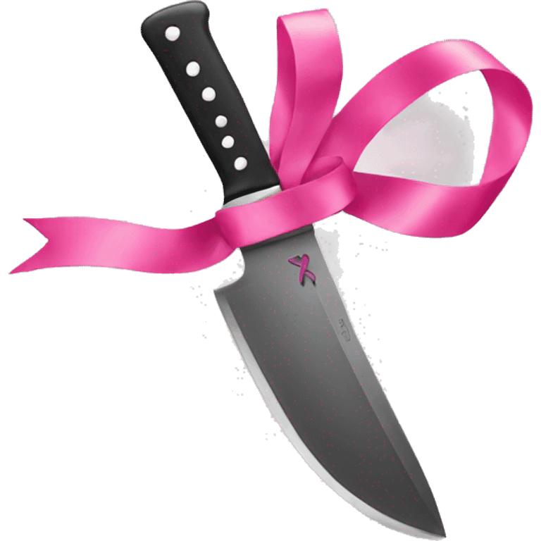 Knife with pink ribbon emoji