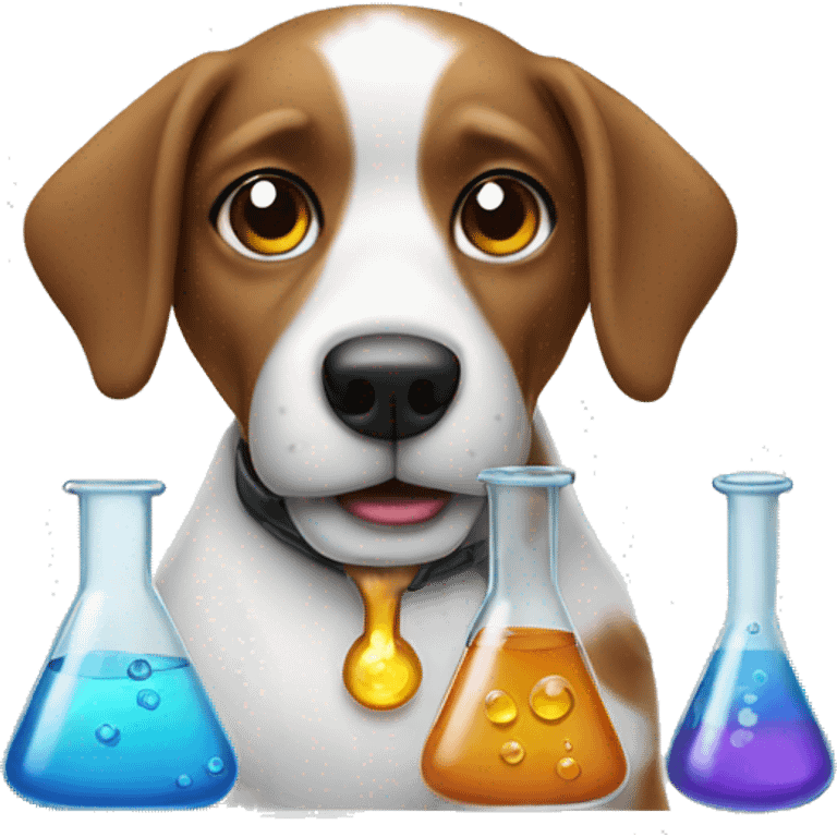 dog doing chemistry emoji