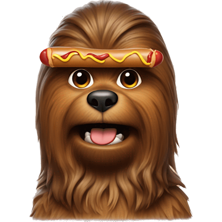 Chewbacca with a hot dog emoji