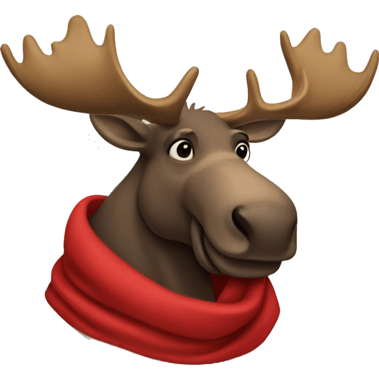 Moose with a red scarf  emoji