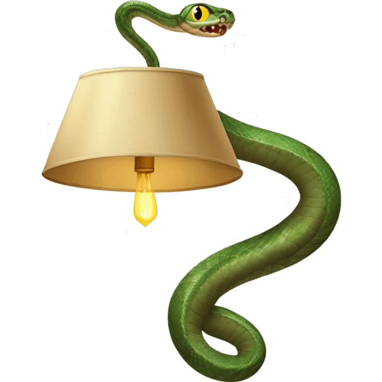 Snake with a lampshade over his head emoji