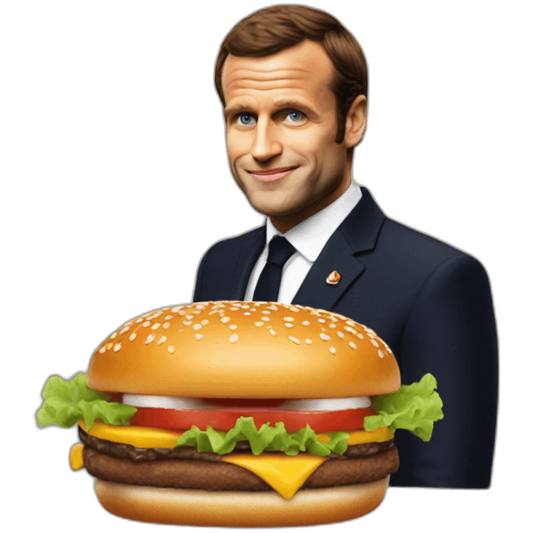 Macron au burger king emoji